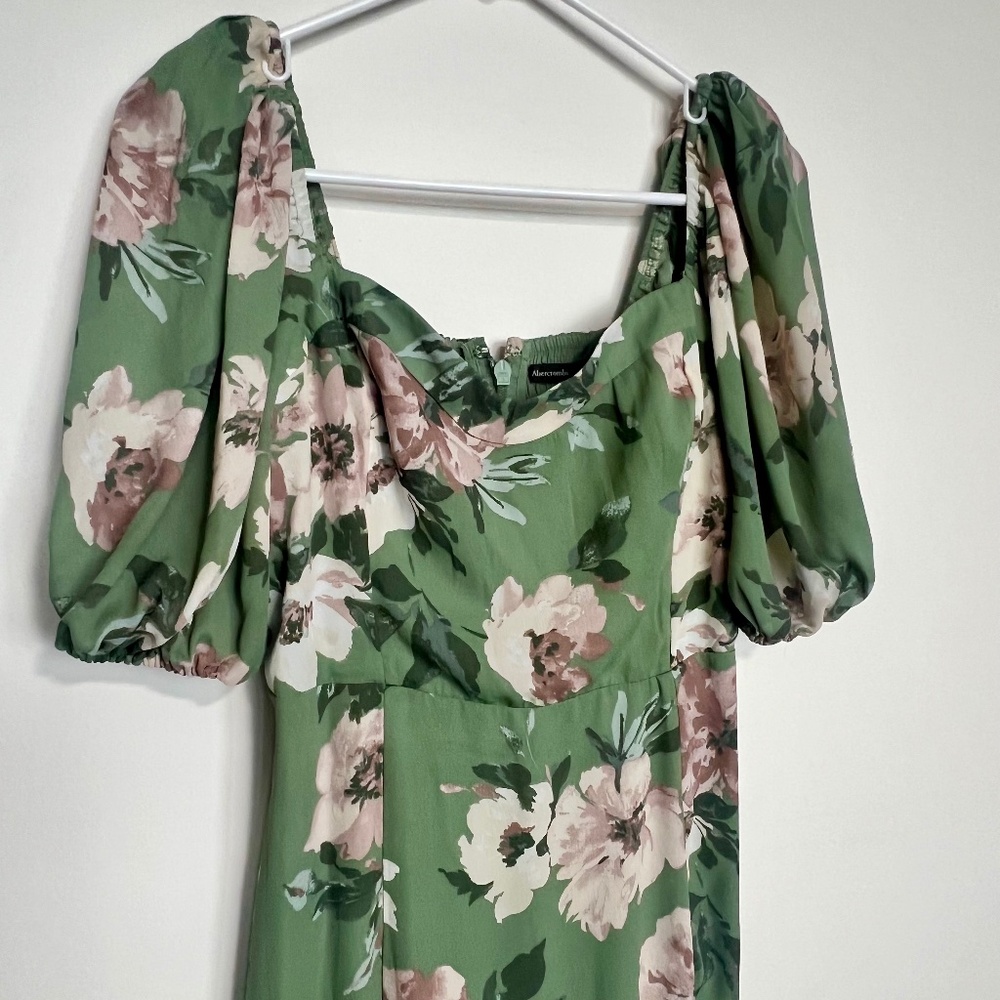 Abercrombie & Fitch Green Floral Midi Dress